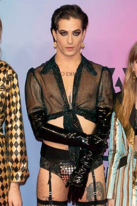 Damiano David von Maneskin bei der Verleihung der MTV European Music Awards 2021 in der Laszlo Papp Sportarena. Budapest, 14.11.2021