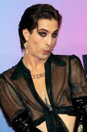 Damiano David von Maneskin bei der Verleihung der MTV European Music Awards 2021 in der Laszlo Papp Sportarena. Budapest, 14.11.2021