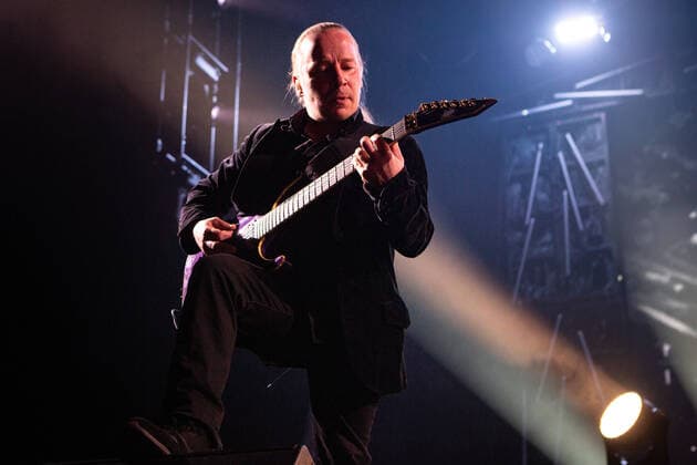 Nightwish live in Oslo, Norway Oslo, Norway. 14th, November 2021. Nightwish, the Finnish symphonic metal band, performs a live concert at Oslo Spektrum in Oslo. Here guitarist Emppu Vuorinen is seen live on stage. Oslo Norway  Copyright: xGonzalesxPhoto Per-OttoxOppix
