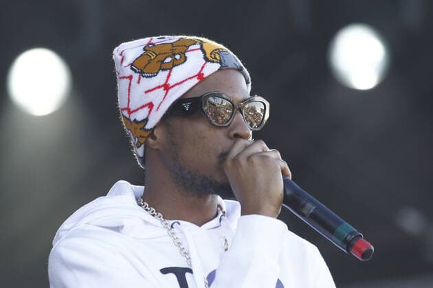 Day N Vegas Music Festival in Las Vegas, Pierre Bourne Konzert South Carolina rapper and record producer Pierre Bourne performs on stage during the Day N Vegas Music Festival at the Las Vegas Festival Grounds in Las Vegas, Nevada on Sunday, November 14, 2021.  LAV2021111426 JAMESxATOA