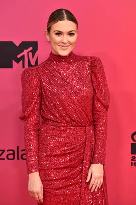 Cassie DiLaura bei der Verleihung der MTV European Music Awards 2021 in der Laszlo Papp Sportarena. Budapest, 14.11.2021
