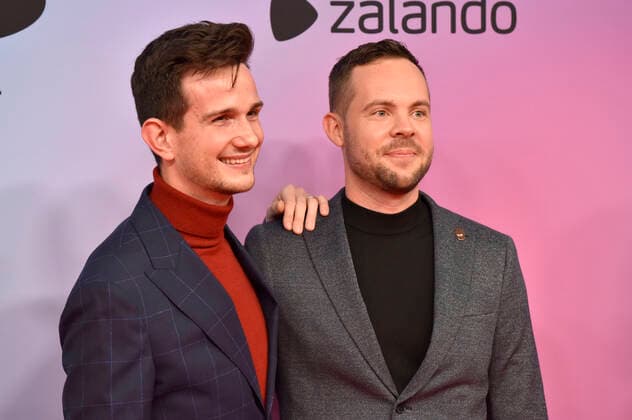 Adam Hanol und Marci Pal bei der Verleihung der MTV European Music Awards 2021 in der Laszlo Papp Sportarena. Budapest, 14.11.2021