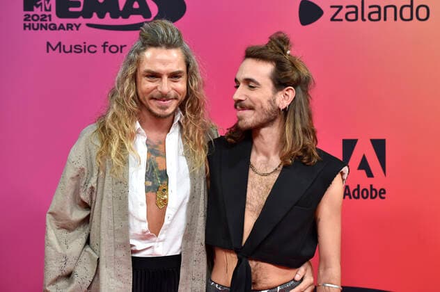 Kristof Steiner und Nimi Rodagan bei der Verleihung der MTV European Music Awards 2021 in der Laszlo Papp Sportarena. Budapest, 14.11.2021