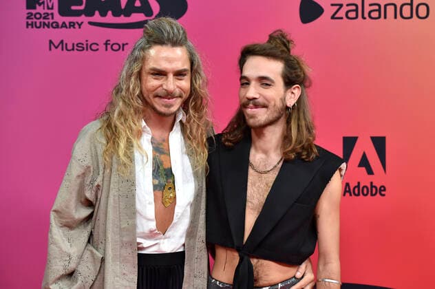 Kristof Steiner und Nimi Rodagan bei der Verleihung der MTV European Music Awards 2021 in der Laszlo Papp Sportarena. Budapest, 14.11.2021