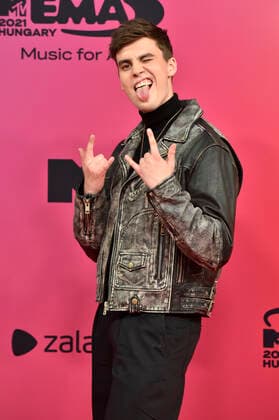 JC Stewart bei der Verleihung der MTV European Music Awards 2021 in der Laszlo Papp Sportarena. Budapest, 14.11.2021
