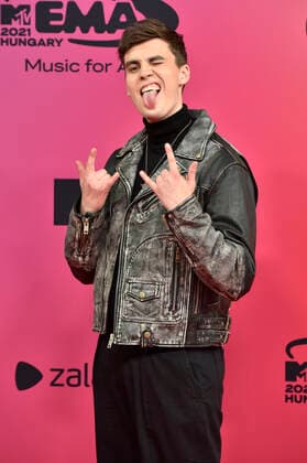 JC Stewart bei der Verleihung der MTV European Music Awards 2021 in der Laszlo Papp Sportarena. Budapest, 14.11.2021