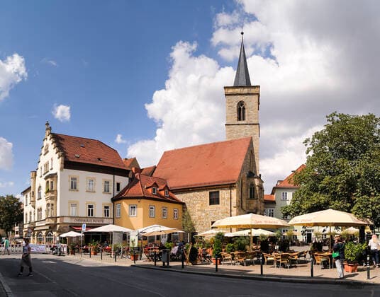 Germany, Erfurt, view to St Giles Church at Wenigemarkt, BT00456