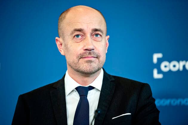 Sundhedsminister Magnus Heunicke (S) ved briefing med status paa COVID-19-situationen i Eigtveds Pakhus i Koebenhavn fredag den 19. november 2021.. , Copenhagen Copyright: NILSxMEILVANG NilsxMeilvangx cop104 spdk20211119-150909-L