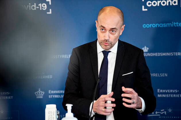 Sundhedsminister Magnus Heunicke (S) ved briefing med status paa COVID-19-situationen i Eigtveds Pakhus i Koebenhavn fredag den 19. november 2021.. , Copenhagen Copyright: NILSxMEILVANG NilsxMeilvangx cop104 spdk20211119-150927-L
