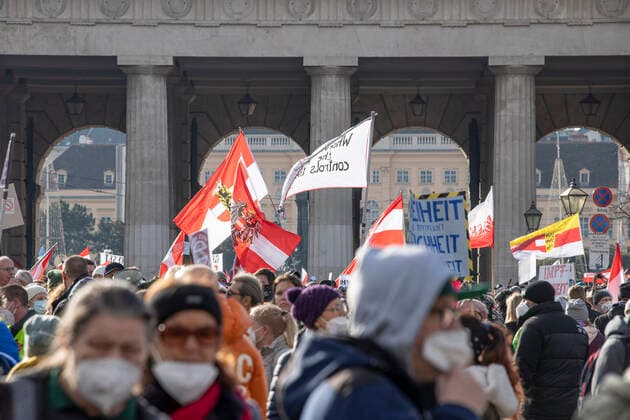 News Bilder des Tages Corona Wien: Demonstration gegen die Regierungsmaßnahmen