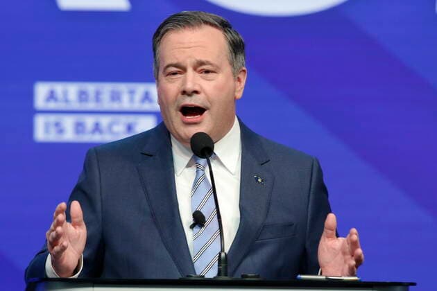 November 20, 2021, Calgary, ab, Canada: Alberta Premier Jason Kenney speaks at the United Conservative Party annual meeting in Calgary, Alta., Saturday, Nov. 20, 2021. Calgary Canada  - ZUMAc35_ 20211120_zaf_c35_006 Copyright: xLarryxMacdougalx