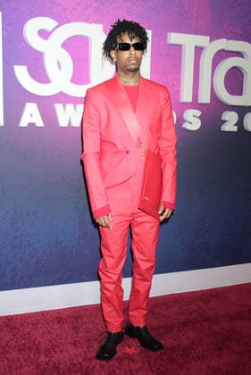 NEW YORK, NY - NOVEMBER 20: 21 Savage at the 2021 Soul Train Awards at The Apollo Theater in New York City on November 20, 2021. Copyright: xRWx