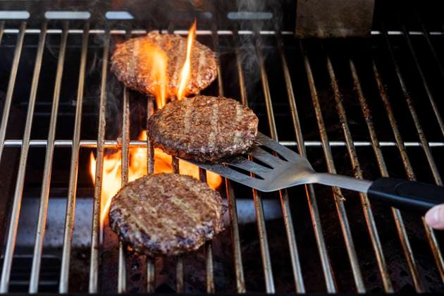 Food, Fast Food, Burger Burgers cooking on barbecue grill model released, CHPF00799