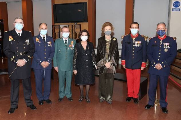 Queen Sofia presided over the concert that paid tribute In Memoriam to Brigadier General Francisco Grau Vegara of the Military Music Corps at the Monumental Theater Madrid, November 23, 2021 Queen Sofia presided over the concert that paid tribute In Memoriam to Brigadier General Francisco Grau Vegara of