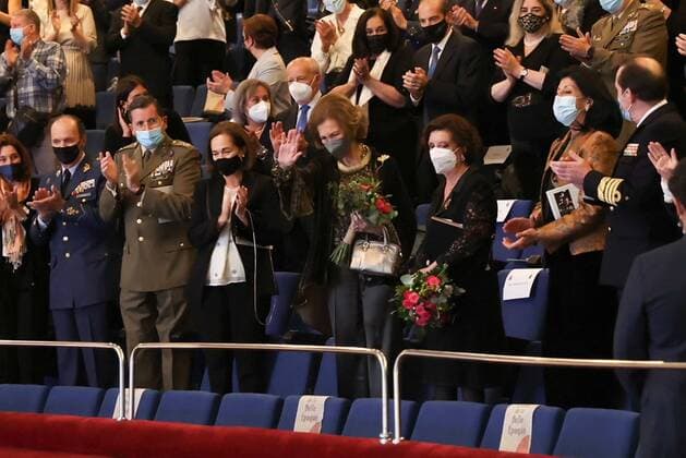Queen Sofia presided over the concert that paid tribute In Memoriam to Brigadier General Francisco Grau Vegara of the Military Music Corps at the Monumental Theater Madrid, November 23, 2021 Queen Sofia presided over the concert that paid tribute In Memoriam to Brigadier General Francisco Grau Vegara of