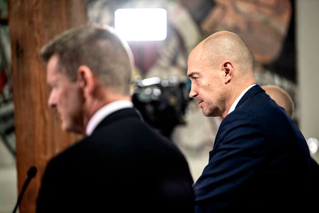 Sundhedsminister Magnus Heunicke. Sundhedsministeriet holder pressemoede i Eigtveds Pakhus om COVID-19-situationen onsdag den 24. november 2021.. , Copenhagen Copyright: NILSxMEILVANG NilsxMeilvangx COP110 spdk20211124-174619-L