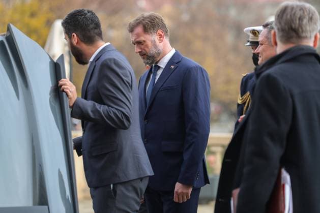 PXL_Rimac presented the cars of Nevers and Bugatti to the French president French President Emmanuel Macron in the company of Rimac Group CEO Mate Rimac and Croatian Minister of Defense Mario Banozic tour the car Nevera on the terrace of the Esplanade Hotel in Zagreb, Croatia on November 25, 2021. The French president is on his first official visit to Croatia. LukaxStanzl PIXSELL