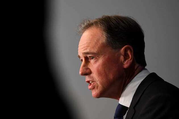 GREG HUNT COVID19 OMICRON PRESSER, Australian Health Minister Greg Hunt speaks to the media during a press conference at Parliament House in Canberra, Monday, November 29, 2021. ( NO ARCHIVING, EDITORIAL USE ONLY, NO USE IN BOOKS WITHOUT CONSENT CANBERRA ACT AUSTRALIA  Copyright: xLUKASxCOCHx 20211129001601246894