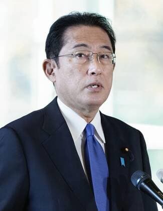 Japanese Prime Minister Kishida Japanese Prime Minister Fumio Kishida speaks to reporters at his office in Tokyo on Nov. 29, 2021.  A14AA0000941525P
