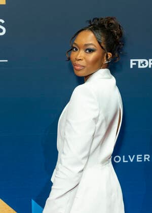 NY: 2021 FN Achievement Awards Titi Adesanya wearing dress by Alexander McQueen attends 2021 Footwear News Acheivement Awards at Casa Cipriani South Seaport New York New York United States Copyright: LevxRadin