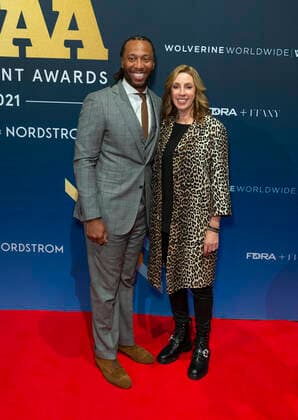 NY: 2021 FN Achievement Awards Larry Fitzgerald Jr. and Lauren Hobart attend 2021 Footwear News Acheivement Awards at Casa Cipriani South Seaport New York New York United States Copyright: LevxRadin