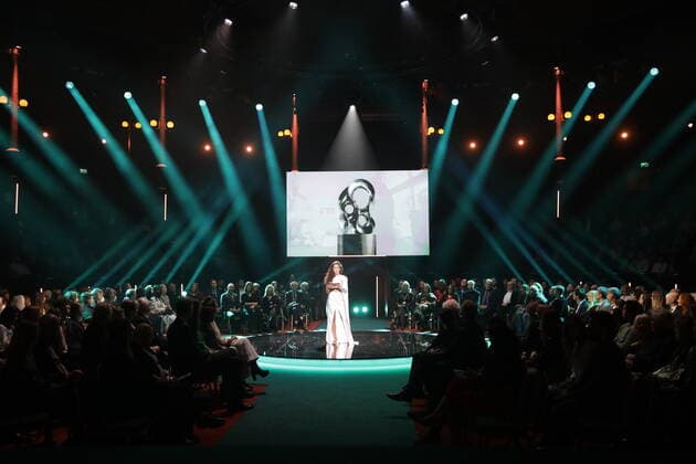 Presenter Gina Dirawi at the 2021 Right Livelihood Award ceremony at Cirkus, in Stockholm, Sweden on December 01, 2021 Stockholm Sweden x1037x,  Copyright: xSörenxAnderssonx xTTx SWEDEN RIGHT LIVELIHOOD AWARD