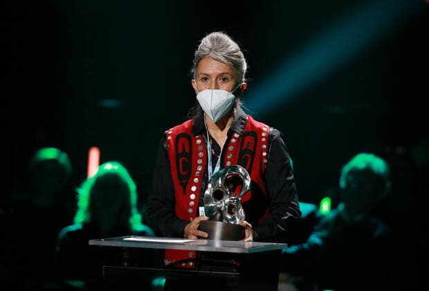 Laureate Freda Huson, Canada, at the 2021 Right Livelihood Award ceremony at Cirkus, in Stockholm, Sweden on December 01, 2021 Huson received the prize for her fearless dedication to reclaiming her people’s culture and defending their land against disastrous pipeline projects Stockholm Sweden x1037x,  Copyright: xSörenxAnderssonx xTTx SWEDEN RIGHT LIVELIHOOD AWARD