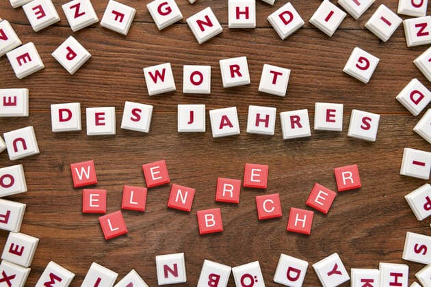 Spielsteine bilden den Schriftzug Wort des Jahres und das Wort Wellenbrecher *** Pieces form the lettering word of the year and the word breakwater ** NUR FUER REDAKTIONELLE ZWECKE ** EDITORIAL USE ONLY **