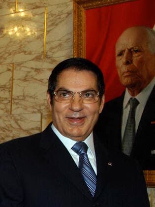 Zine El Abidine Ben Ali (born 3 September 1936) was the second President of the Tunisian Republic. He held the office from 7 November 1987, until he was forced to step down and flee the country on 14 January 2011. Ben Ali was appointed Prime Minister in October 1987, and assumed the Presidency in November 1987 in a bloodless coup d Ã tat from then President Habib Bourguiba, who was declared incompetent. Ben Ali was subsequently re-elected with enormous majorities at every election, the final time being 25 October 2009. Following the Tunisian Revolution, he fled to Saudi Arabia. Supplier:xCPAxMediaxCo.xLtd. 1060_05_CPA0007503