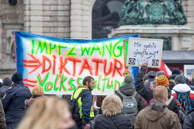 Coronavirus Wien: Demonstration gegen die Regierungsmaßnahmen
