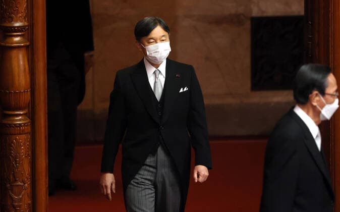 December 6, 2021, Tokyo, Japan - Japanese Emperor Naruhito arrives at the opening ceremony of the Diet at the National Diet in Tokyo on Monday, December 6, 2021. Japanese government submitted a record 36 trillion yen supplementary budget to the Diet.  , aflo_176080622.jpg,
