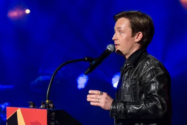 DMA Jazz 2021. Jesper Thorn takker for prisen som AArets Jazzkomponist ved Danish Music Awards Jazz 2021 paa Bremen Teater i Koebenhavn 6. December 2021.. , Copenhagen Copyright: TorbenxChristensen TorbenxChristensenx COP200 spdk20211207-021332-L