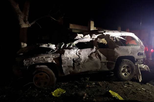 A Civil Protection member check the houses damaged due to a fireworks explosion in the village of Felipe Angeles, in Puebla state, Mexico on 06 December 2021 that has left at least 30 injure people. At least 30 injure people due to a fireworks explosion in the village of Felipe Angeles !ACHTUNG: NUR REDAKTIONELLE NUTZUNG!  Copyright: xHildaxRíosx MEX9661 20211207-62bf905184e01bdea7e014d144d3a8cd9cd45412