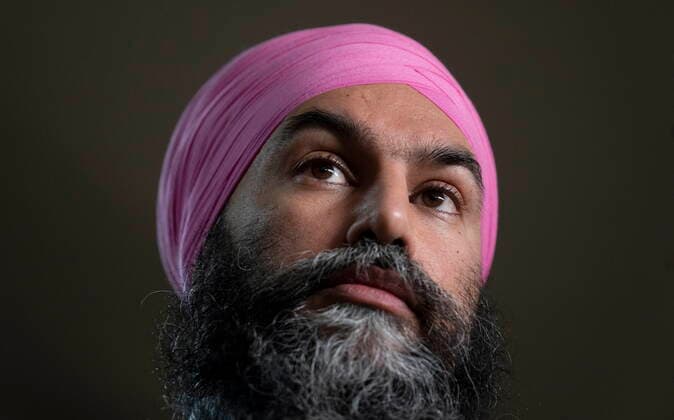 December 7, 2021, Ottawa, ON, Canada: New Democratic Party leader Jagmeet Singh listens to a question during a news conference, Tuesday, Dec. 7, 2021 in Ottawa. Ottawa Canada  - ZUMAc35_ 20211207_zaf_c35_004 Copyright: xAdrianxWyldx