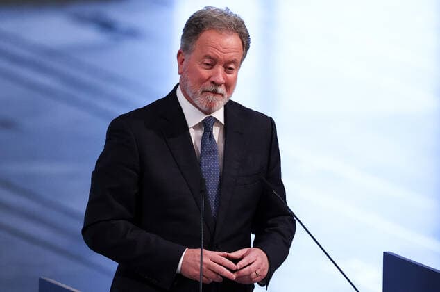 OSLO, NORWAY â€“ DECEMBER 10, 2021: 2020 Nobel Peace Prize winner, World Food Programme Executive Director David Beasley speaks at the 2021 Nobel Peace Prize award ceremony at Oslo City Hall. The Norwegian Nobel Committee has decided to award the Nobel Peace Prize for 2021 to Philipino-American journalist Maria Ressa and Russian journalist Dmitry Muratov in recognition of their efforts to safeguard freedom of expression, which is a precondition for democracy and lasting peace . Sergei Bobylev TASS  TS11B5CA