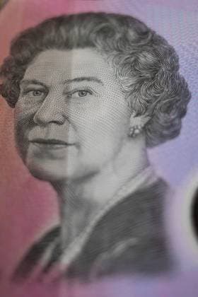 CURRENCY STOCK, The head of Queen Elizabeth II is seen on a five (5) Australian Dollar (A$) note in Canberra, Thursday, December 16, 2021. ( NO ARCHIVING, EDITORIAL USE ONLY, NO USE IN BOOKS WITHOUT CONSENT CANBERRA ACT AUSTRALIA  Copyright: xLUKASxCOCHx 20211216001607053570
