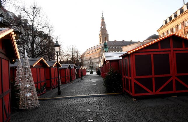 Copenhagen Denmark. 19 December 2021 New ormicorn restrrictions high omicron surge in Denmark there Denmark closed all christmnas market from tdoay sunday 19 december 2021 these are from Christnas Market closed in Copenhagen Denamrk. (Photo..Francis Joseph Dean Dean Pictures)