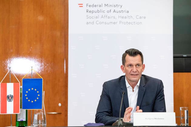 Pressekonferenz im Sozialministerium Wien zum internationalen Stand zu Omikron
