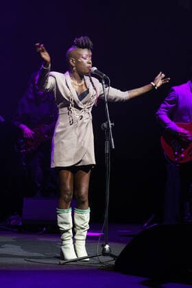 December 26, 2021, Madrid, Spain: Singer Shirley Davis performs during the Madrid Christmas concert at the Conde Duque center in Madrid. Madrid Spain - ZUMAs197 20211226_zaa_s197_057 Copyright: xAtilanoxGarciax