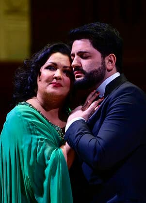 Russian soprano Anna Netrebko and her husband Yusif Eyvazov perform during a concert in Municipal House in Prague, Czech Republic, on Monday, December 27, 2021. (CTKxPhoto RomanxVondrous) CTKPhotoP2021122705287  vnd 2