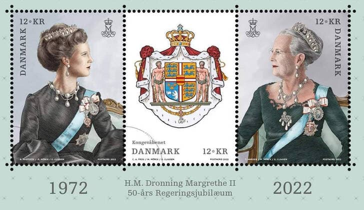 Bilder des Jahres 2021, Entertainment 12 Dezember Entertainment Themen der Woche KW52 31-12-2021 New stamps for the golden jubilee of Queen Margrethe, issued on January 3rd 2022. (c) Postnord by PPE  Copyright: xPPEx