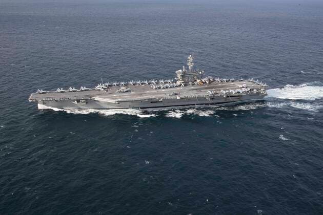 January 3, 2022, USA: The Nimitz-class aircraft carrier USS Abraham Lincoln (CVN 72) transits the Atlantic Ocean during a strait transit exercise in the Atlantic Ocean on January 30, 2019. Abraham Lincoln is underway conducting Composite Training Unit Exercise (COMPTUEX) with Carrier Strike Group (CSG) 12. The components of CSG 12 embody a team-of-teams concept, combining advanced surface, air and systems assets to create and sustain operational capability. This enables them to prepare for and conduct global operations, have effective and lasting command and control, and demonstrate dedication and commitment to becoming the strongest warfighting force for the Navy and the nation. On Monday, January 3, 2022, the USS Abraham Lincoln de - ZUMAs152 20220103_zaa_s152_010 Copyright: xClintxDavisx-xUSxNavyxviaxCNPx