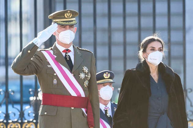 Entertainment Themen der Woche KW01 06-01-2022 Pascua Queen Letizia and King Felipe during the new year s military parade, the Pascua Militar Epiphany Day 2022, at the royal palace in Madrid. No Spain Â  Copyright: xPPEx