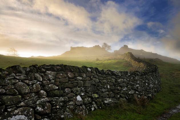 Dry stone wall on Black Fell near Skelwith Bridge. Copyright: xLoopxImages DavidxCheshirex DCH08721057