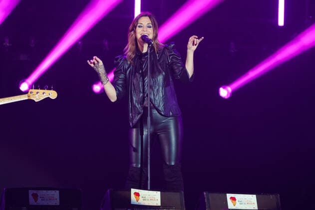 January 9, 2022, Madrid, Spain: Leire Martinez Ochoa of the group La Oreja de Van Gogh performs at the solidarity concert Music with La Palma: Stronger than the volcano at Wizink Center, in Madrid. Madrid Spain - ZUMAs197 20220109_zaa_s197_056 Copyright: xAtilanoxGarciax