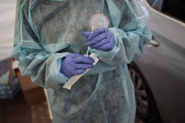 January 10, 2022, Jerusalem, Israel: Israelis undergo COVID-19 tests at the Ein Yael drive thru complex in Jerusalem as Israel faces a surge in Coronavirus infection most likely due to the Omicron variant. Magen David Adom, IsraelÃ¢â‚¬â ¢s leading EMS, conducts PCR tests for the elderly and Antigen tests for all others as a shortage of PCR test kits threatens the near future. Although Antigen tests have proven significantly inaccurate providing both FALSE POSITIVE and FALSE NEGATIVE results, some of the countryÃ¢â‚¬â ¢s economy and education system relies on frequent testing for those not vaccinated. Jerusalem Israel - ZUMAa126 20220110_zap_a126_011 Copyright: xNirxAlonx