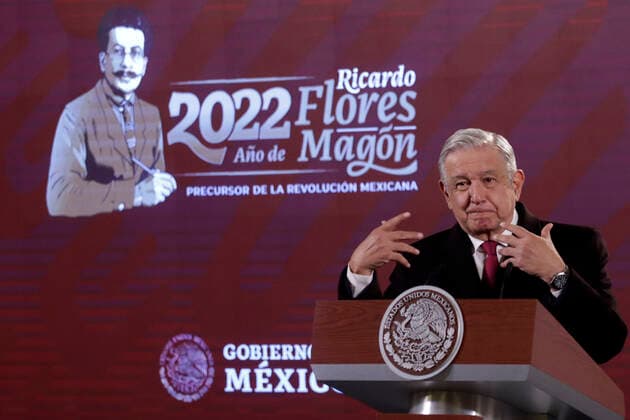MexicoÂ s President Lopez Obrador Briefing Conference MEXICO CITY, MEXICO - JANUARY 10, 2022: Mexican president Andres Manuel Lopez Obrador speaks during his daily briefing conference at the National Palace. On January 10, 2022 in Mexico city, Mexico. (Photo by Luis Barron Eyepix Group). Copyright: xLuisxBarronx xEyepixxGroupx EYEPIXGROUP_LB_10012022_54026