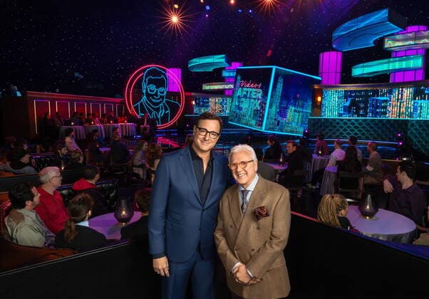 February 14, 2019, Studio City, California, USA: Videos After Dark is an American video clip television special created by VIN DI BONA, right, and hosted by BOB SAGET, left. Studio City USA  - ZUMADark 20190214_mda_w25_803 Copyright: xAlanxWeissmanx
