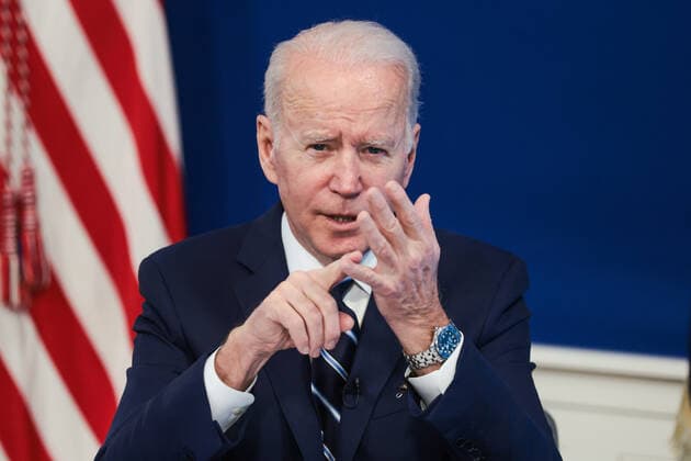 President Joe Biden speaks as he delivers an update on his administration s whole-of-government COVID-19 surge response in South Court Auditorium of the Eisenhower Executive Office Building next to the White House on January 13, 2022 in Washington, DC.  wasp20220113102 OliverxContreras