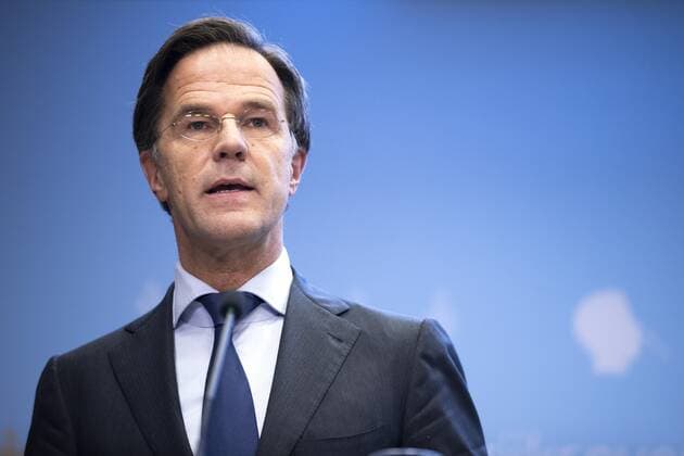 Coronavirus in den Niederlanden, Mark Rutte und Ernst Kuipers Pressekonferenz in Den Haag THE HAGUE - Prime Minister Mark Rutte during the corona press conference, which he hosted together with health care minister Ernst Kuipers (Public Health, Welfare and Sport). The cabinet will relax the corona rules for higher education, retail, contact professions and sports. ANP SEM VAN DER WAL